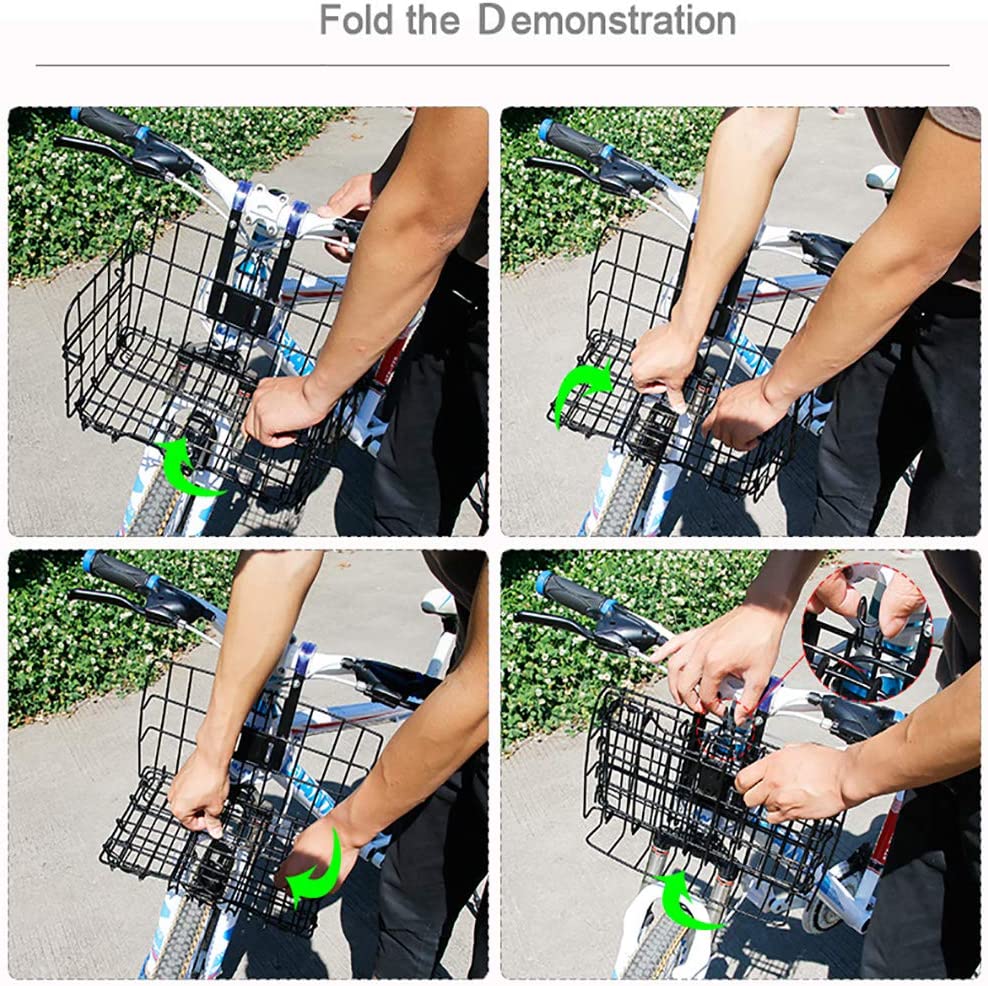 Heavy-Duty Folding Bicycle Basket – Quick-Release Steel Basket for Groceries & Commuting (20kg Capacity)