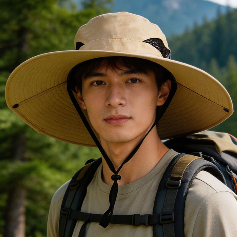 Unisex Wide Brim Sun Hat - Waterproof, Quick-Drying & Breathable Fishing & Hiking Bucket Hat