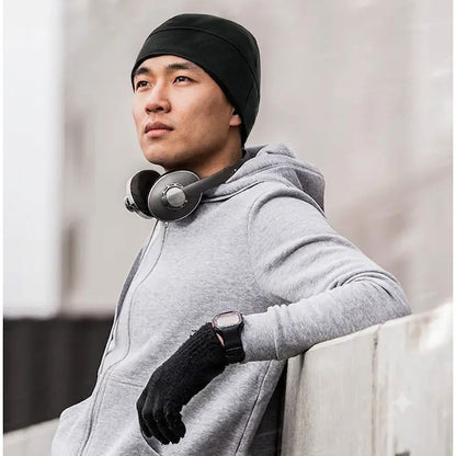 Skull Cap with Ponytail Hole Braid Hole Head Cap Winter Running Beanie Hat Cold Weather Sports