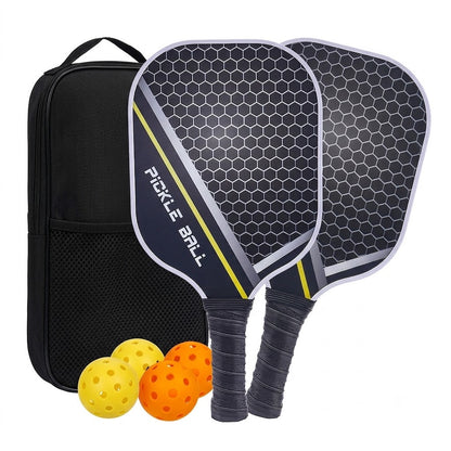 Premium Fiberglass Pickleball Beginner Set – 2x Paddles, 4x Outdoor Balls & Heavy-Duty Carry Bag