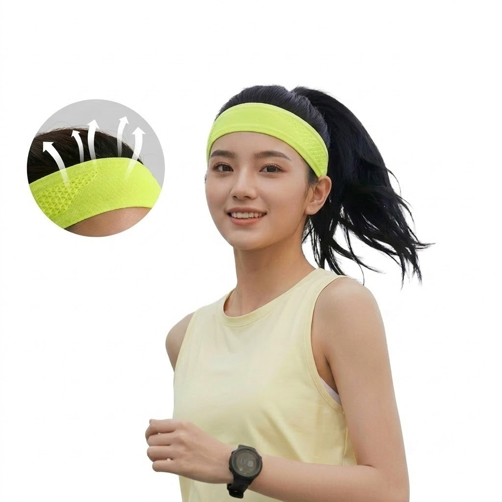 Sports Sweatband Wide Elastic Breathable Running Headband Gym Yoga Hairband Moisture Wicking