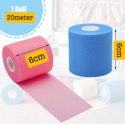 T2P Pro-Soft Sports Pre-Wrap Foam Tape (Set of 3 Rolls) – High-Elasticity Underwrap Base Bandage for Sports & Joint Protection