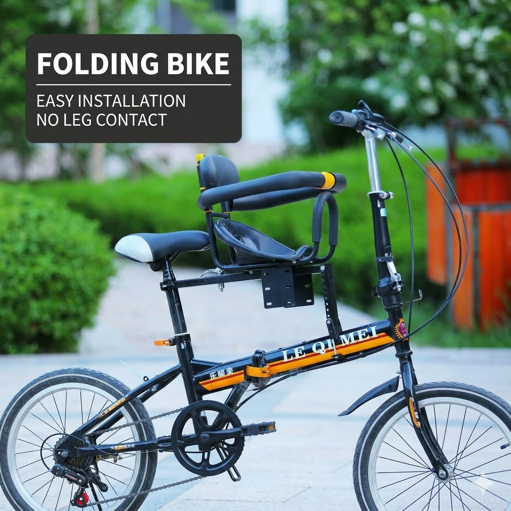 Front-Mounted Safe-View Child Bike Seat – Universal Fit for MTB & Folding Bikes