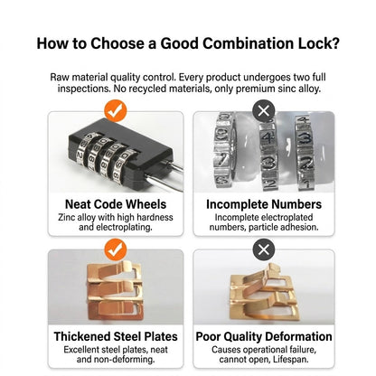 Small Size Portable Lock Luggage Locker Lock Premium Zinc Alloy Combination Padlock