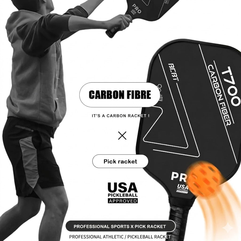 T700 Pro Carbon Fiber Pickleball Paddle – 250g Professional Grade Frosted Surface Racquet