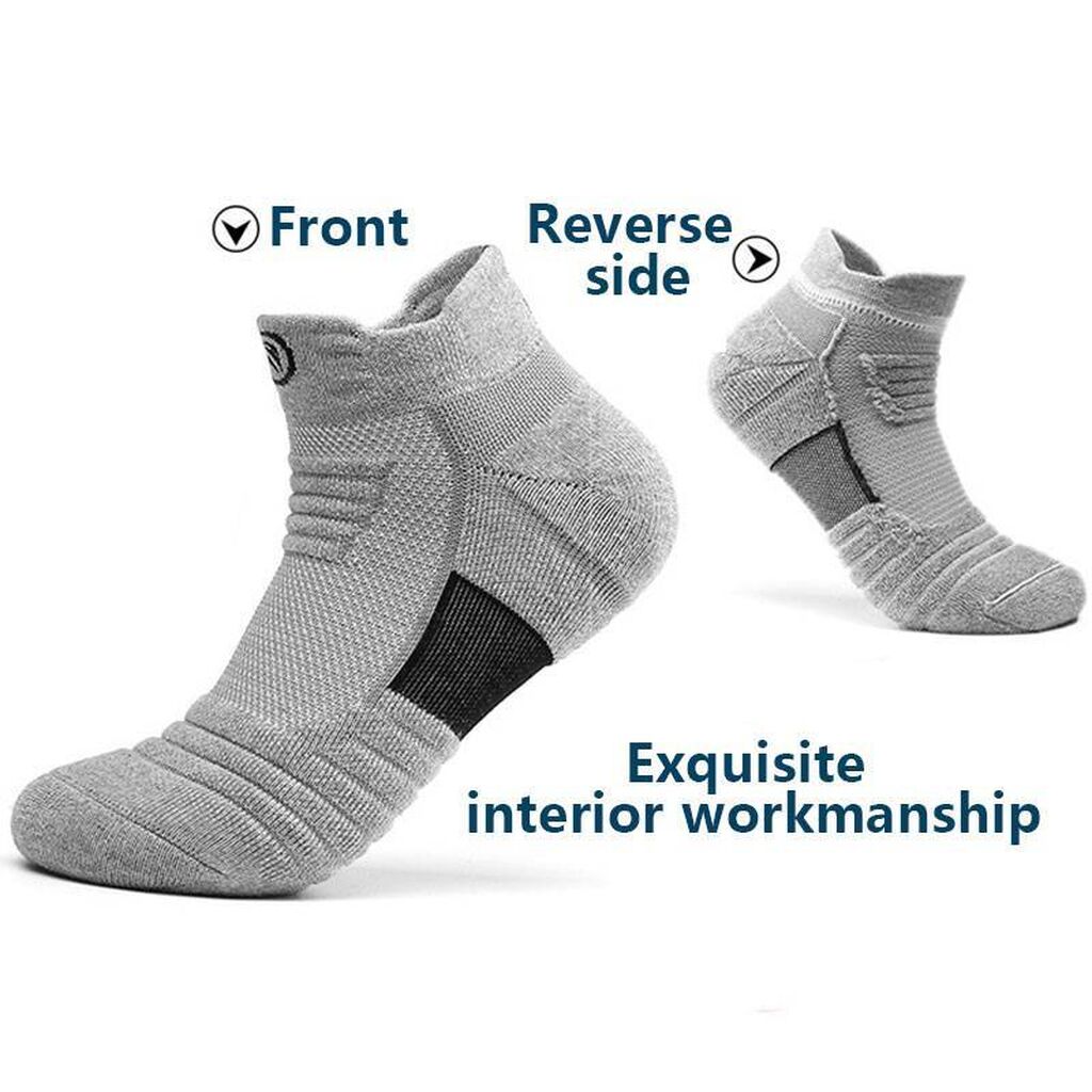 5 Pairs Elite Performance Sport Socks – Breathable Cushioned Athletic Socks for Running, Gym & Team Sports