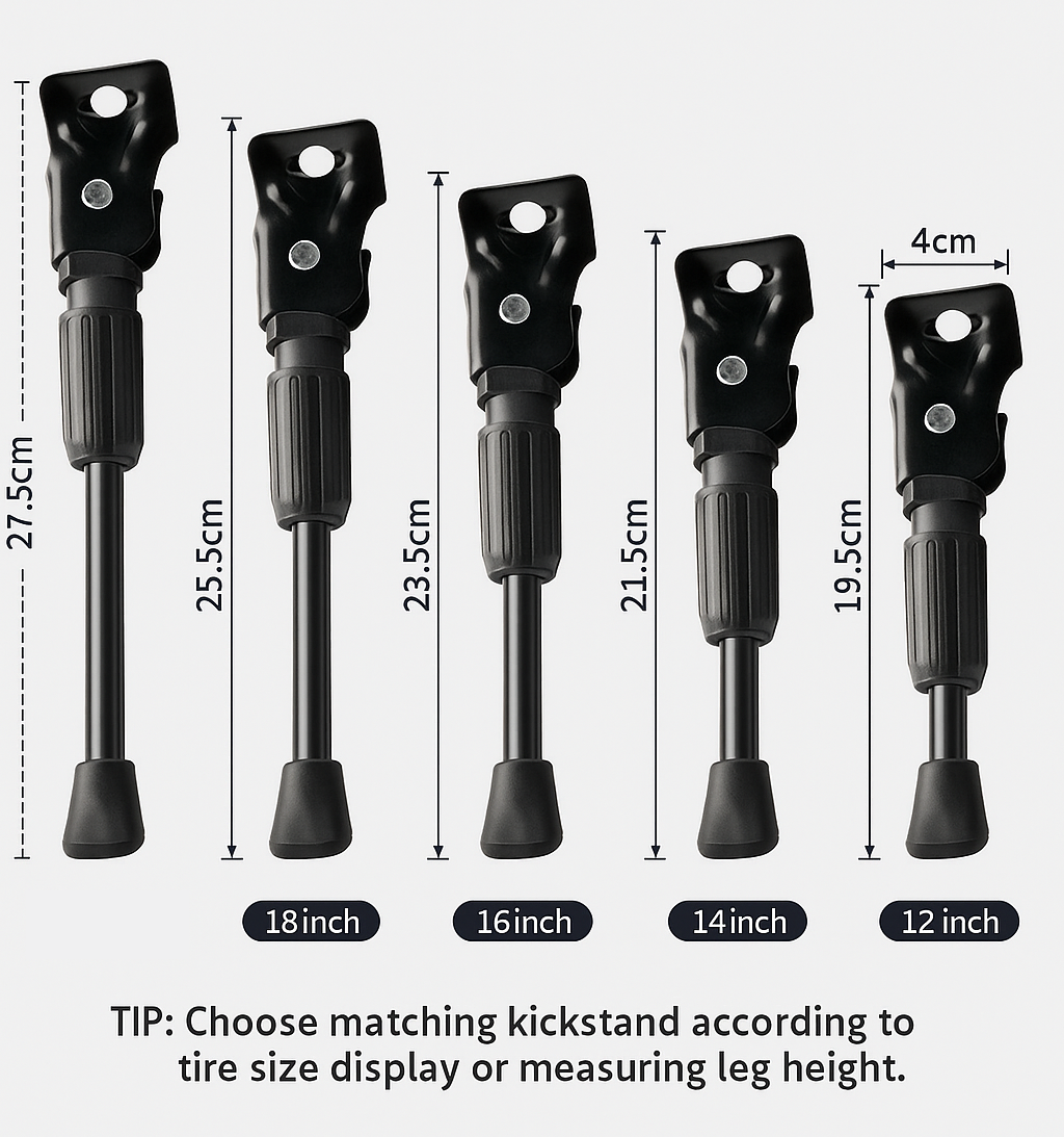 T2P Universal Bicycle Kickstand for Kids & Folding Bikes | Alloy Steel Side Stand