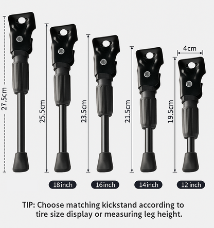 T2P Universal Bicycle Kickstand for Kids & Folding Bikes | Alloy Steel Side Stand