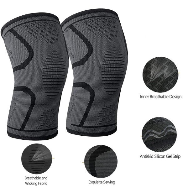 Knee Brace Compression Sleeve | Joint Pain Relief Support for Running Arthritis and Gym Workouts | Anti-Slip Silicone Knee Pad