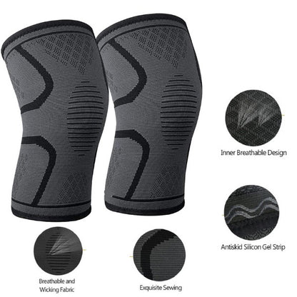 Knee Brace Compression Sleeve | Joint Pain Relief Support for Running Arthritis and Gym Workouts | Anti-Slip Silicone Knee Pad