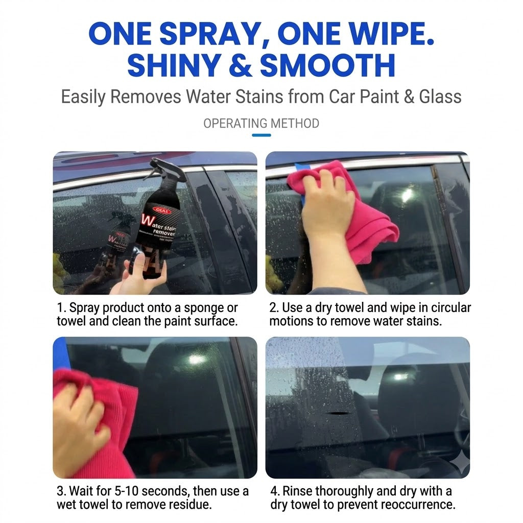 Water Stain Remover Water Stain Remover (300ml) – Powerful Auto Glass & Car Paint Cleaner with Free Microfiber Towel0ml)  Car Paint & Auto Glass Cleaner