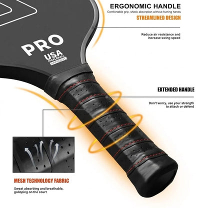 T700 Pro Carbon Fiber Pickleball Paddle – 250g Professional Grade Frosted Surface Racquet