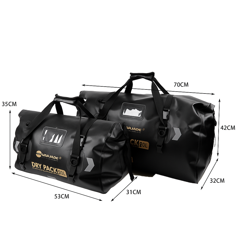 MARJAQE Waterproof Motorcycle Duffle Bag – 50L/80L Heavy-Duty Luggage for Road Trips & Adventure