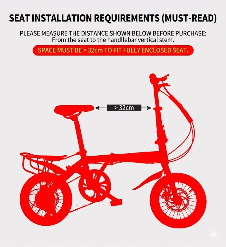Front-Mounted Safe-View Child Bike Seat – Universal Fit for MTB & Folding Bikes