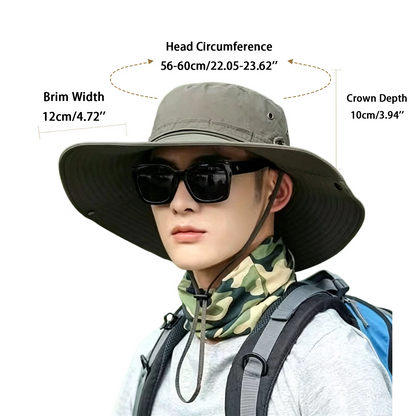 12cm Wide Brim Bucket Hat Sunscreen Holidays Hiking Outdoor Sports Cycling Fishing