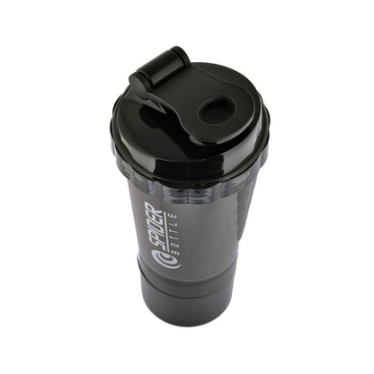 Spider 3-Layer Protein Shaker (600ml) – The "No-Lump" Mixer with Built-in Supplement Storage