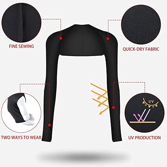Anti-UV Cooling Shawl Arm Sleeves – 360° Sun Protection Shrug with Finger Holes