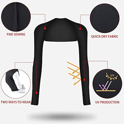 Anti-UV Cooling Shawl Arm Sleeves – 360° Sun Protection Shrug with Finger Holes
