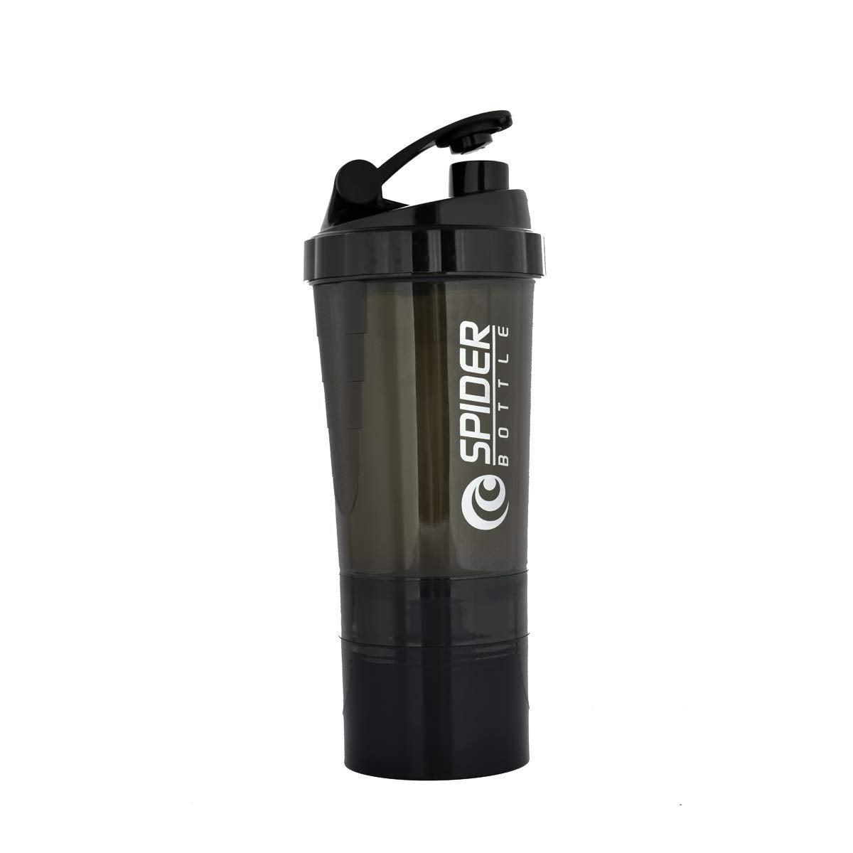 Spider 3-Layer Protein Shaker (600ml) – The "No-Lump" Mixer with Built-in Supplement Storage