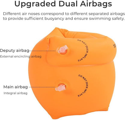 Dual-Airbag Swimming Arm Floats | Inflatable Safety Water Wings for Kids & Adults