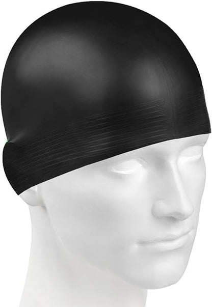 High-Elasticity Silicone Swim Cap | Professional Waterproof Protection for All Hair Types