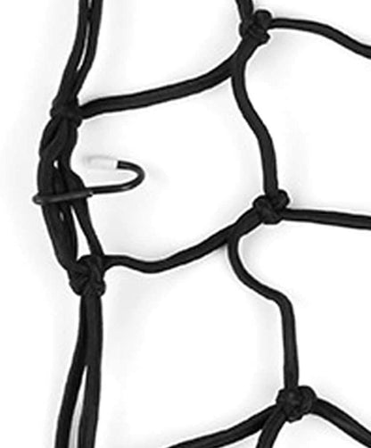 Heavy-Duty Motorcycle Cargo Net – 30x30cm High-Stretch Bungee with 6 Non-Scratch Hooks | Secure Helmets, Groceries & Gear