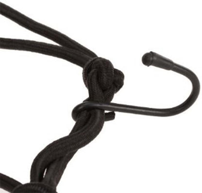 Heavy-Duty Motorcycle Cargo Net – 30x30cm High-Stretch Bungee with 6 Non-Scratch Hooks | Secure Helmets, Groceries & Gear