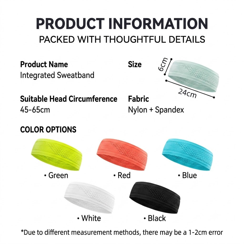 Sports Sweatband Wide Elastic Breathable Running Headband Gym Yoga Hairband Moisture Wicking