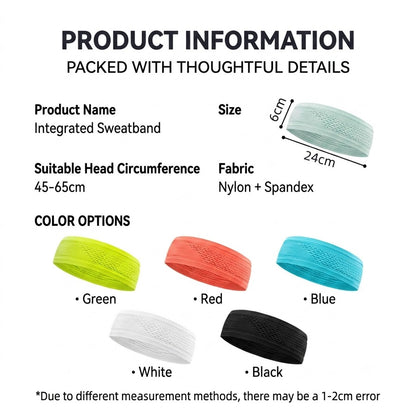 Sports Sweatband Wide Elastic Breathable Running Headband Gym Yoga Hairband Moisture Wicking
