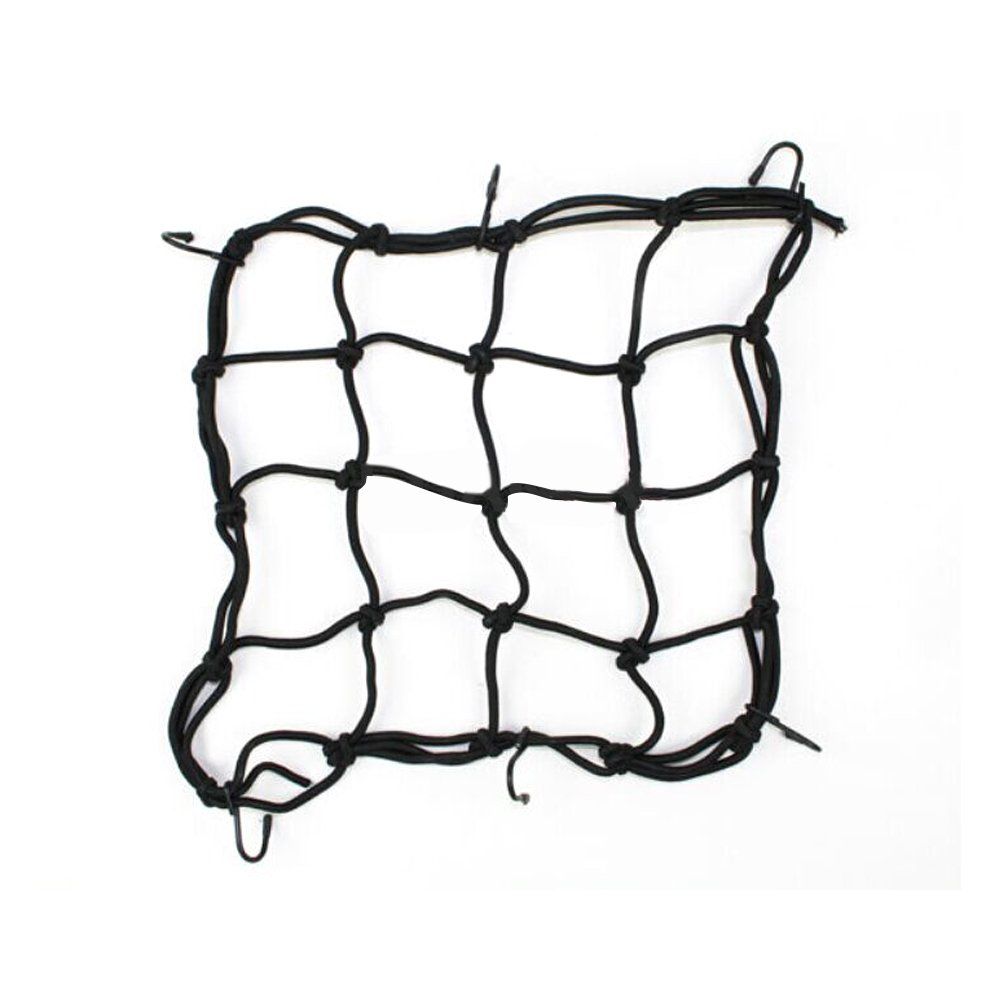 Heavy-Duty Motorcycle Cargo Net – 30x30cm High-Stretch Bungee with 6 Non-Scratch Hooks | Secure Helmets, Groceries & Gear
