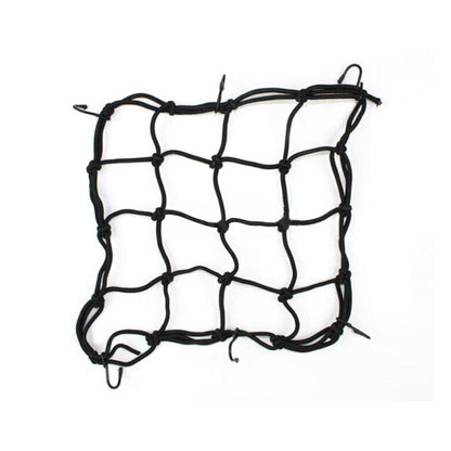 Heavy-Duty Motorcycle Cargo Net – 30x30cm High-Stretch Bungee with 6 Non-Scratch Hooks | Secure Helmets, Groceries & Gear