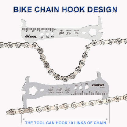 Toopre 5-in-1 Precision Bicycle Chain Checker – Wear Indicator & Multi-Function Gauge Tool