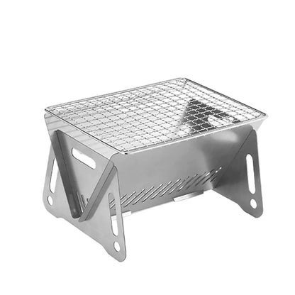 Portable Folding BBQ Grill – Compact Stainless Steel Charcoal Camping Stove