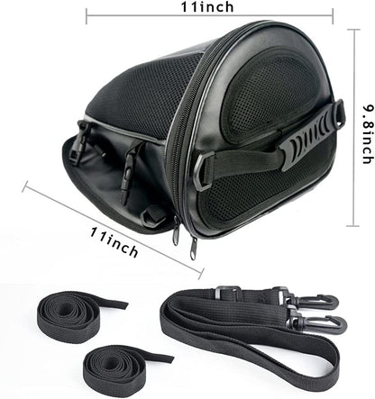 Lightweight Motorcycle Tail Bag – Compact 2L PU Leather Rear Seat Storage