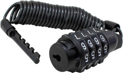 Portable Motorcycle Helmet Lock | 150cm Stretchy Combination Cable Lock | Anti-Theft Wire Lock for Bicycles, Strollers & Luggage