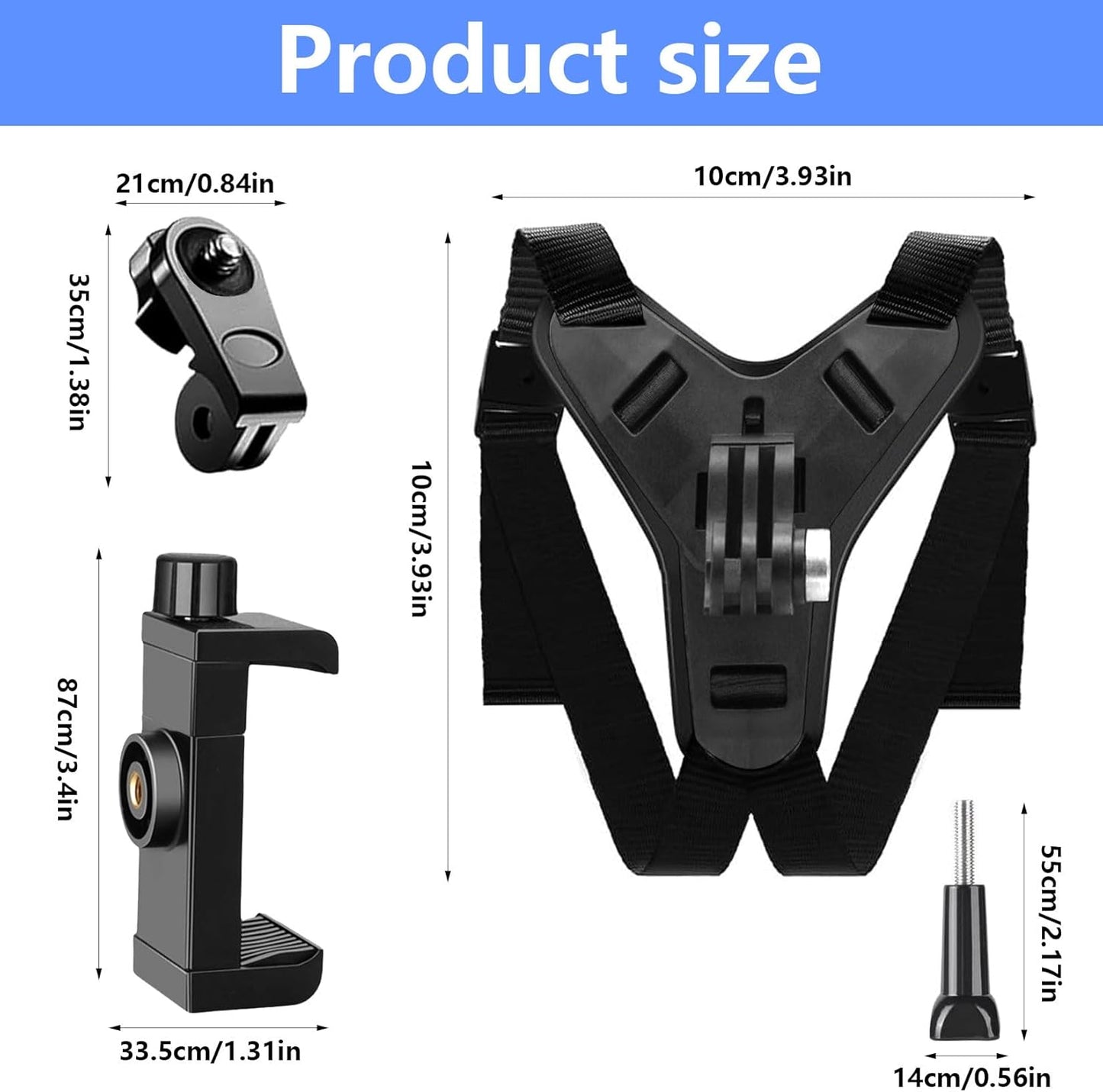 Helmet Chin Mount Bracket – Universal Strap for GoPro, DJI & Insta360