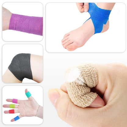 Self-Adhesive Cohesive Tape (Set of 5 Rolls) – High-Elasticity Athletic Wrap & Multi-Purpose Grip Tape
