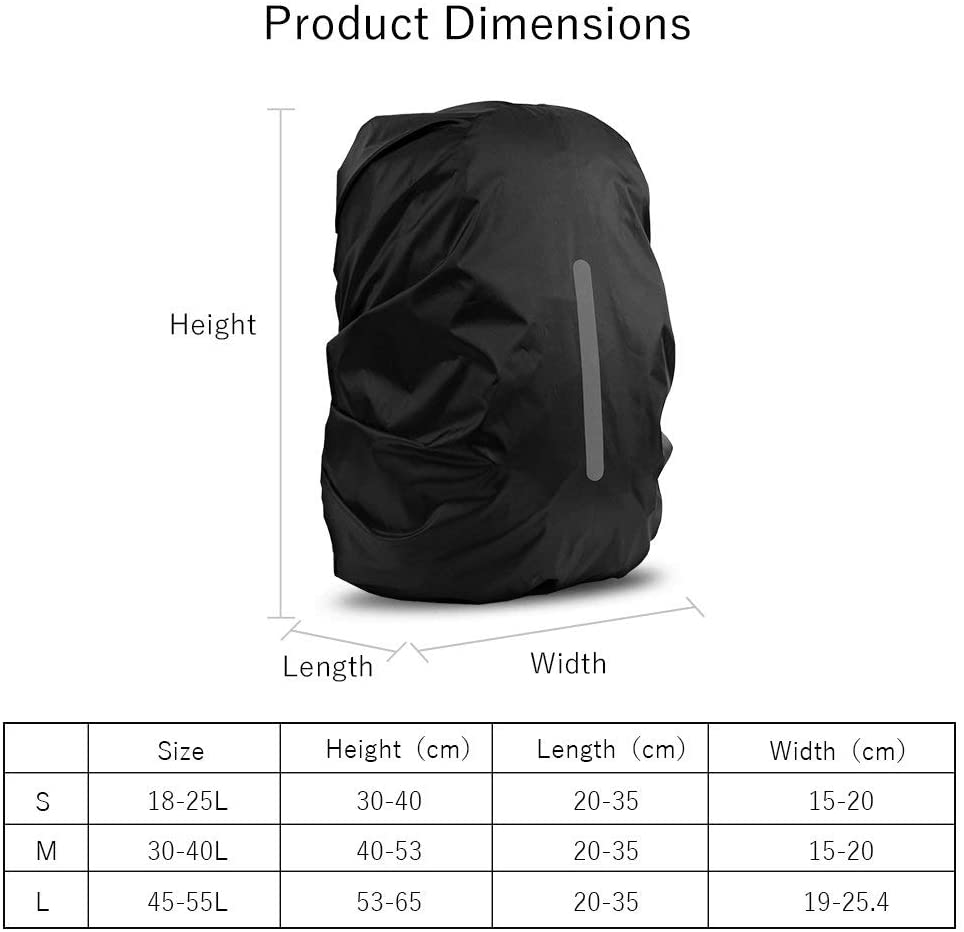 Reflective Waterproof Backpack Rain Cover – 8L to 55L Sizes | High-Visibility Shield for Motorcycling, Hiking & Commuting