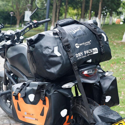 MARJAQE Waterproof Motorcycle Duffle Bag – 50L/80L Heavy-Duty Luggage for Road Trips & Adventure