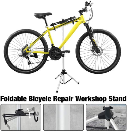 Pro-Light Adjustable Bicycle Repair Stand – 30kg Capacity Portable Maintenance & Cleaning Tripod