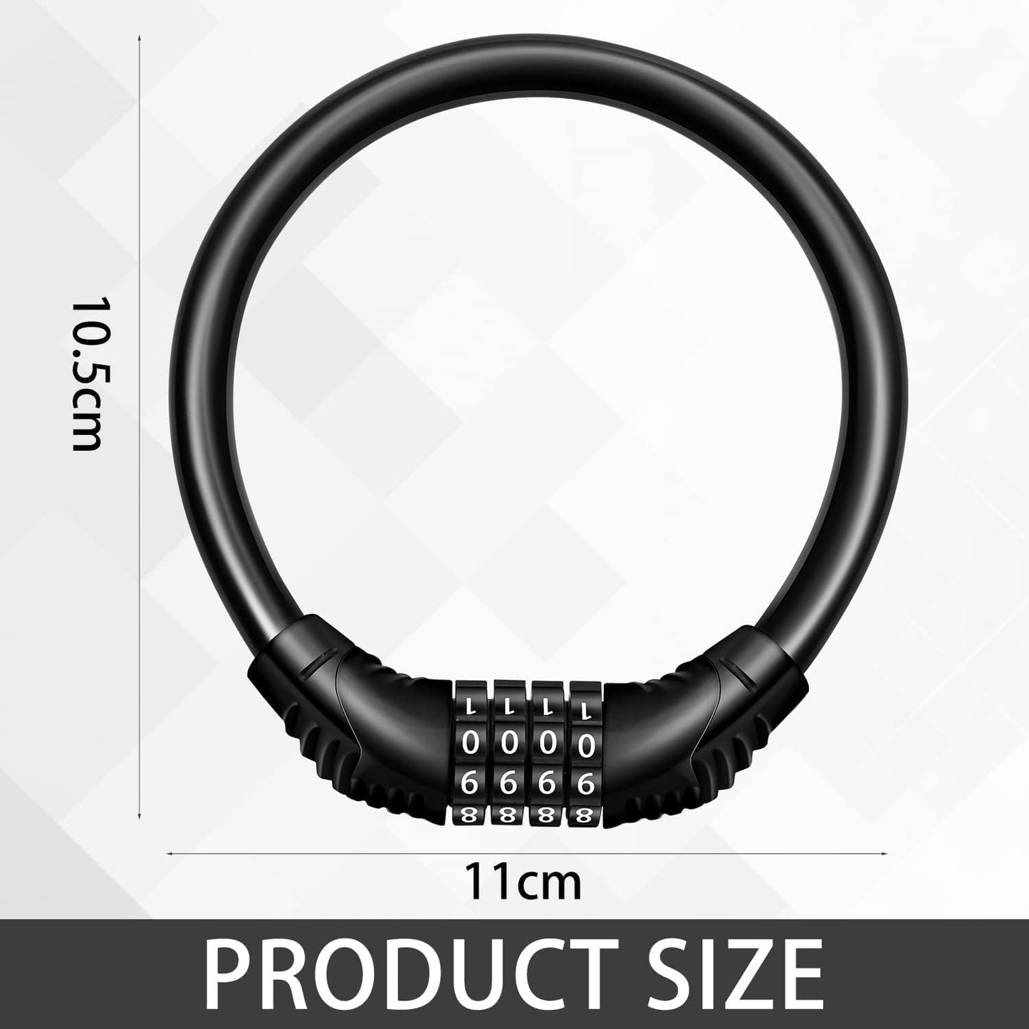4-Digit Combination Bike Lock – High Security Manganese Steel Cable
