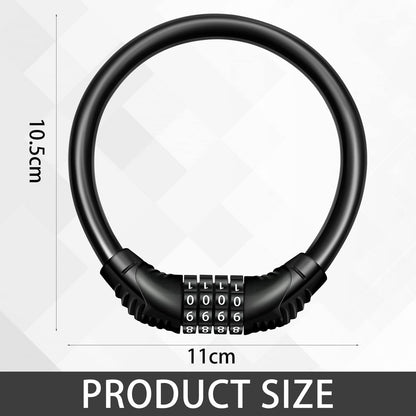 4-Digit Combination Bike Lock – High Security Manganese Steel Cable
