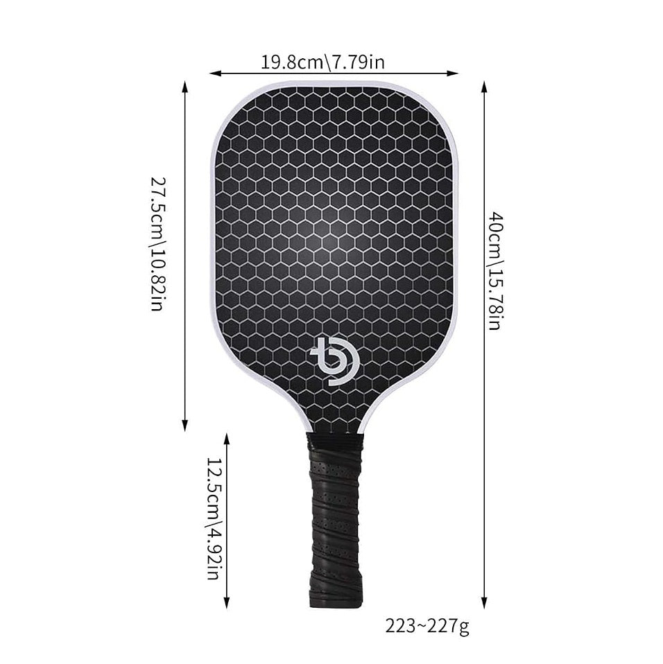 Beginners Elite Pickleball Paddle – 225g Lightweight Fiberglass Racquet with Noise-Reducing Honeycomb Core