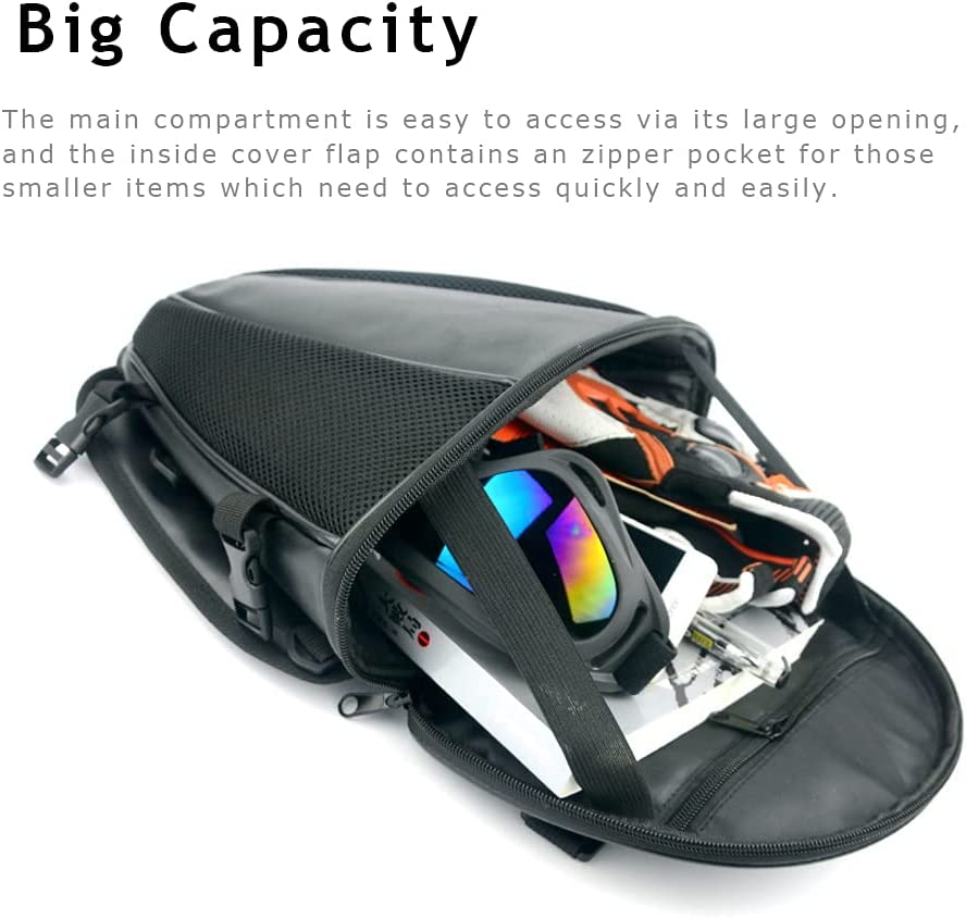 Lightweight Motorcycle Tail Bag – Compact 2L PU Leather Rear Seat Storage