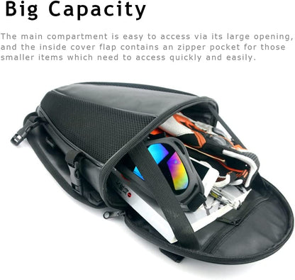 Lightweight Motorcycle Tail Bag – Compact 2L PU Leather Rear Seat Storage