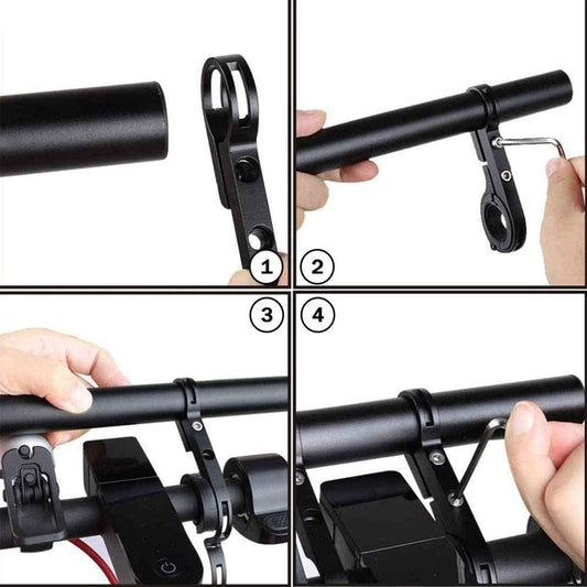 20cm Double-Rod Handlebar Extender – Heavy-Duty Aluminum Alloy Accessory Mount