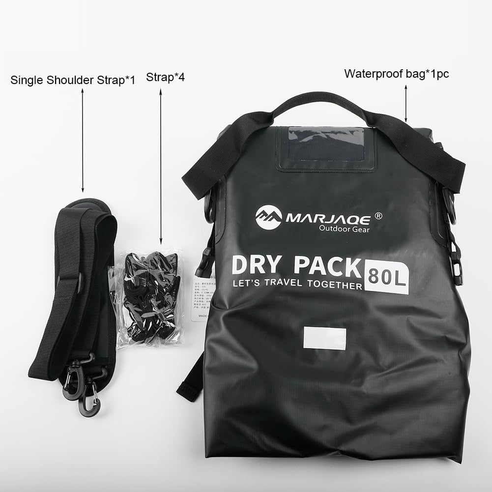 MARJAQE Waterproof Motorcycle Duffle Bag – 50L/80L Heavy-Duty Luggage for Road Trips & Adventure