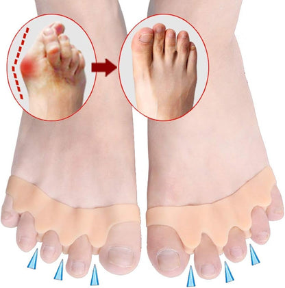 5-Toe Silicone Separator Pads – Orthopedic Bunion Corrector & Overlapping Toe Pain Relief