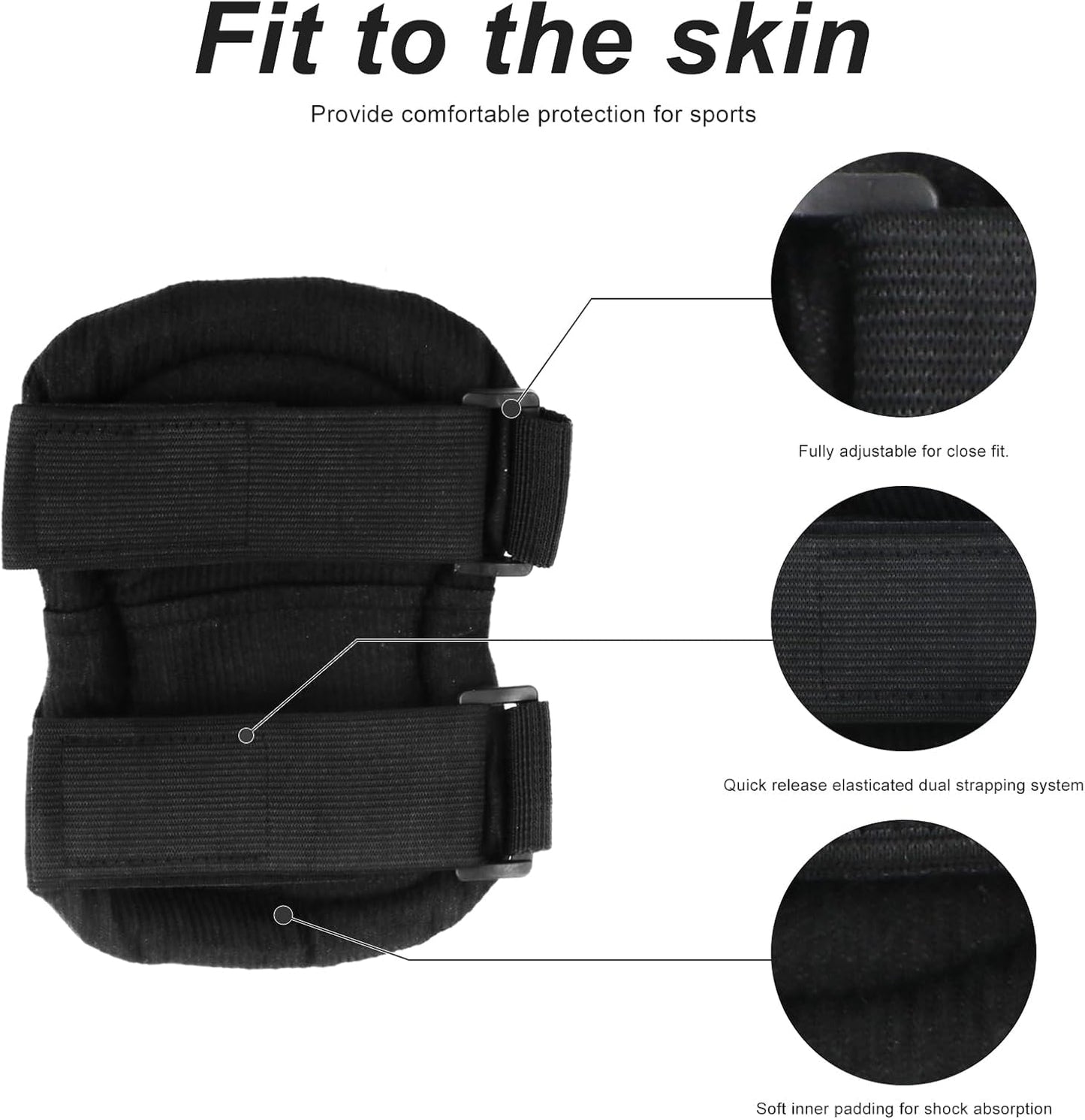 Ergonomic Knee & Elbow Guard Set – High-Impact Protection with Quick-Release Knobs