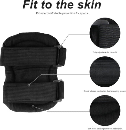 Ergonomic Knee & Elbow Guard Set – High-Impact Protection with Quick-Release Knobs